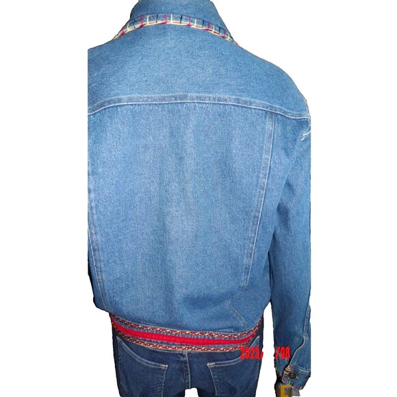 Don't Mess with Texas Denim Jacket Embroidered Jean Coat Embellished Size Medium - Picture 6 of 11